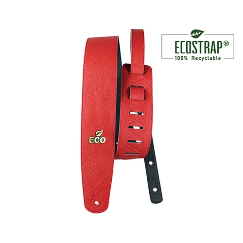 EcoStrap Vegan Guitar Strap - Crimson - 100% Recyclable, 100-145cm Length, 6cm Width, Made in Brazil