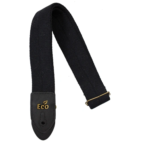 EcoStrap EcoSoft Guitar Strap - 01 Black, 2" Width, Adjustable 33.5" to 59", Soft Recycled Cotton, Made in Brazil by Basso