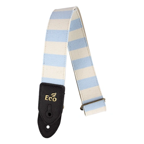 EcoStrap Light 100% Recycled Cotton Guitar Strap - Blue/White Stripes ECO 13