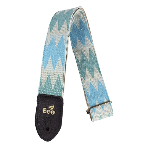 EcoStrap Light 100% Recycled Cotton Guitar Strap Blue/White ZigZag ECO 17