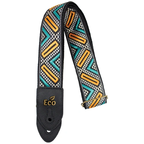 EcoStrap Guitar Strap - JACQ 07 Ocean Blue, Adjustable 33" to 59", Recyclable Jacquard/Polypropylene, Made in Brazil