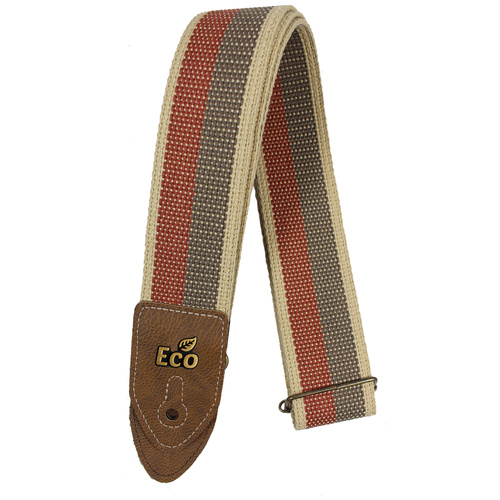 EcoStrap Guitar Strap - EcoThread - Adjustable 33" to 59" - 100% Recyclable Cotton - THD 03 Tan