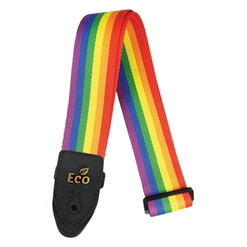 EcoStrap Rainbow ECO 03 Guitar Strap - 5cm Wide, 85cm to 1.5m Length, Made from Recyclable Materials, Retro Colors, Made in Brazil