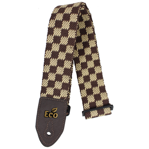 EcoStrap Guitar Strap - EcoFun - FUN 01 Chess, Adjustable Length 33" to 59", 100% Recyclable Cotton, Made in Brazil