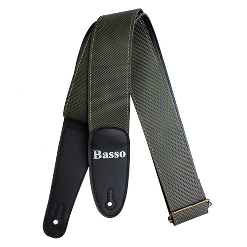 Basso Guitar Strap-Attack Recyclable Synth Army Green 5cm Adjustable Length 90-145cm