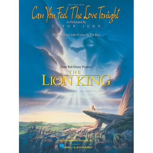 Can You Feel the Love Tonight PVG Sheet Music from The Lion King by Elton John