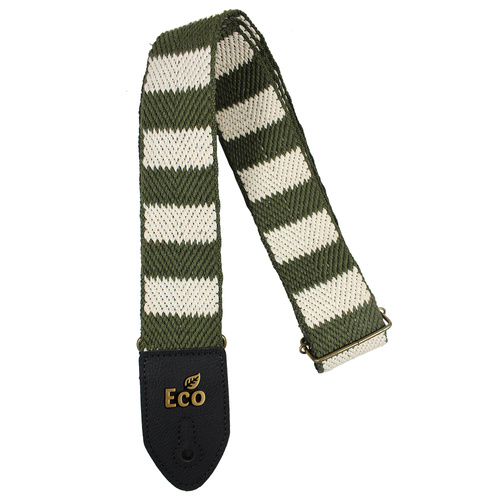 EcoStrap Guitar Strap EcoStripe STR 04 Olive 2" Adjustable 33"-59" 100% Recyclable Cotton Made in Brazil