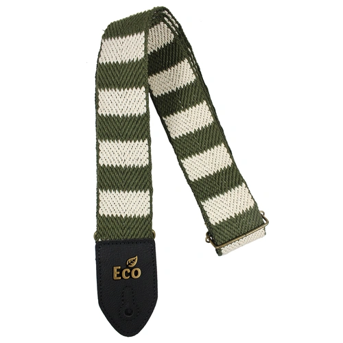 EcoStrap Guitar Strap EcoStripe STR 04 Olive 2" Adjustable 33" to 59" Recyclable Cotton Made in Brazil