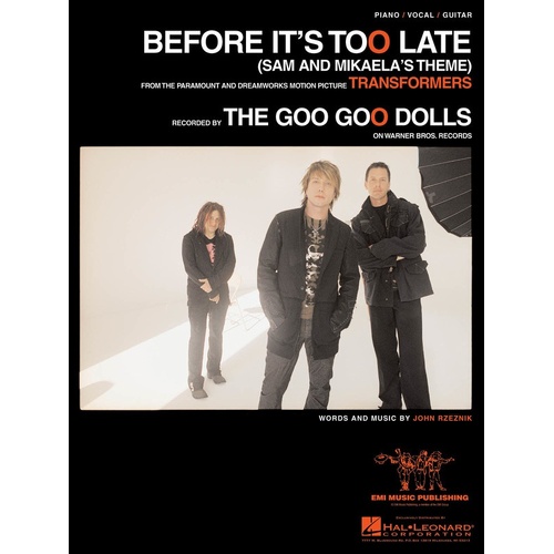 Before Its Too Late (Fr Transformers) S/S PVG (Sheet Music)