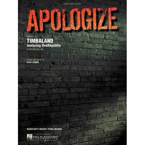 Apologize PVG S/S (Sheet Music)