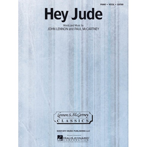 Hey Jude Piano & Voice Sheet Music with Guitar Chord Frames - Hal Leonard, 8 Pages