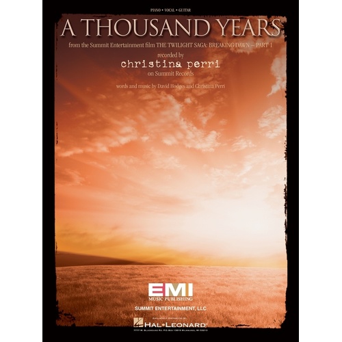 Thousand Years S/S PVG (Sheet Music)