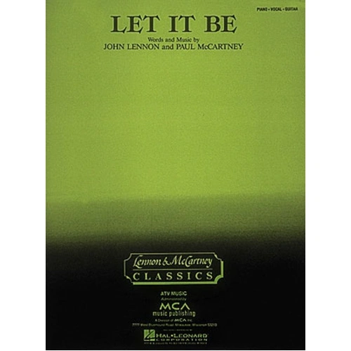 Let It Be Sheet Music for Piano and Voice with Guitar Chords