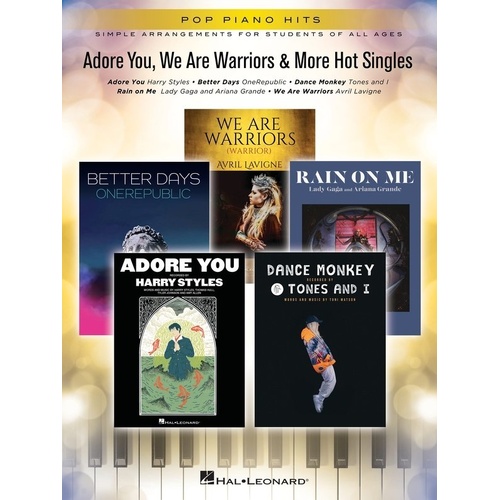 Adore You, We Are Warriors & More Hot Singles - Easy Piano with Lyrics, 32 Pages, Hal Leonard, Pop Piano Hits Series