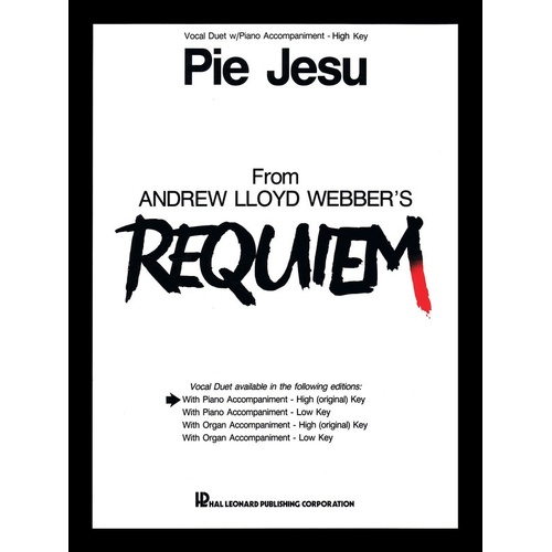 Pie Jesu Vocal Duet High Voice/Piano (Sheet Music)