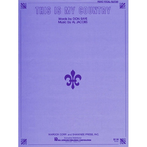 This Is My Country (Single Music Sheet) (C/R)