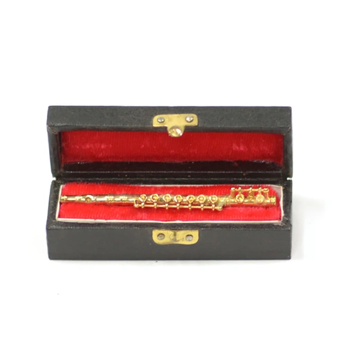 Brass Miniature Flute in Case - 7.5cm