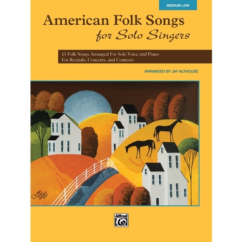 American Folk Songs for Solo Singers Medium/Low Vocal Sheet Music Book