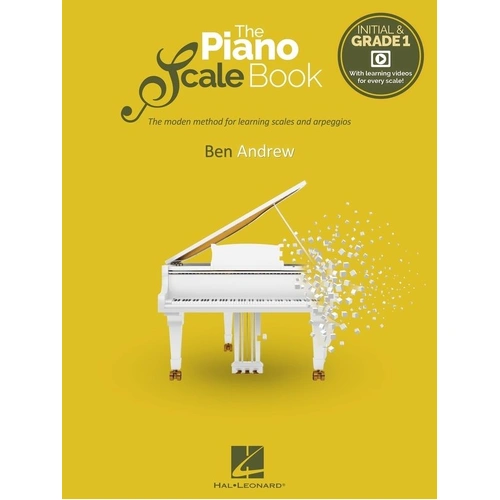 The Piano Scale Book - Initial & Grade 1 by Hal Leonard, 40 Pages, Includes Keyboard Diagrams and Playalong Videos