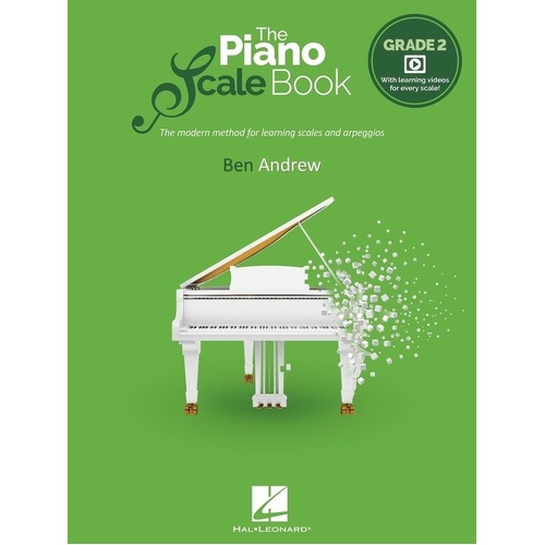 The Piano Scale Book - Grade 2 by Hal Leonard, 40 Pages, Piano, Includes Keyboard Diagrams and Playalong Videos