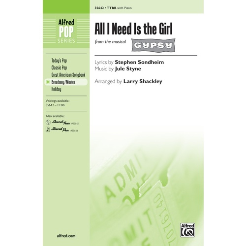 All I Need Is The Girl TTBB Choral Sheet Music