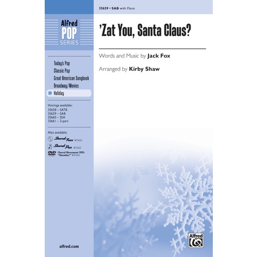 Zat You Santa Claus SAB Choral Sheet Music for 3 Part Mixed Voices