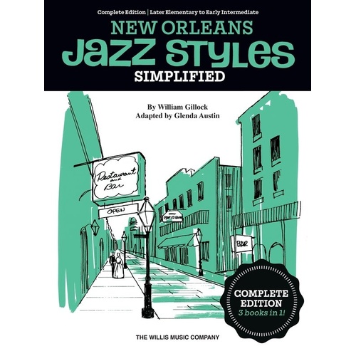 New Orleans Jazz Styles Simplified Complete Edition for Easy Piano by Willis Music, 40 Pages, 15 Songs Including After Midnight and Mardi Gras