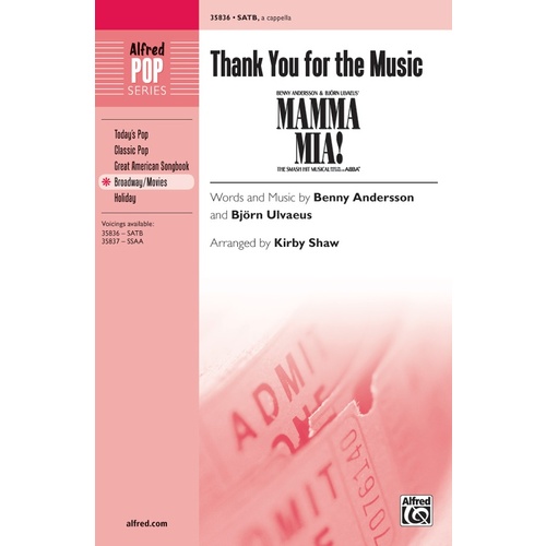 Thank You for the Music SATB Choral Sheet Music