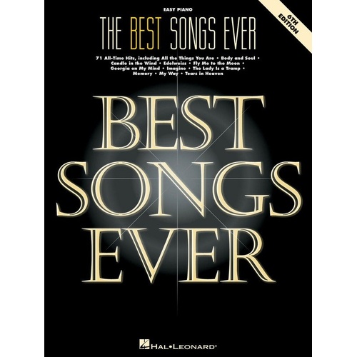 Best Songs Ever Easy Piano 6th Edition - 71 Favorites for Piano
