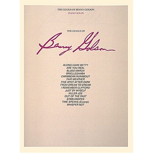 Genius Of Benny Golson Piano Solo 