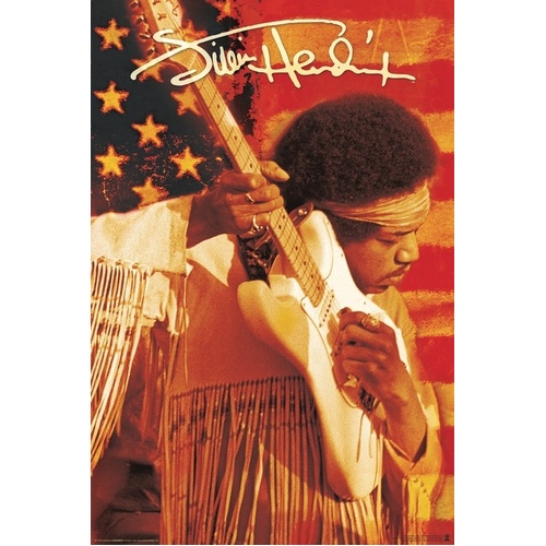 Jimi Hendrix Flag Poster 24" X 36"