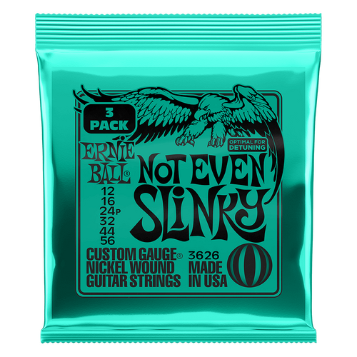 Ernie Ball Not Even Slinky Nickel Wound Electric Guitar Strings 3-Pack 12 56