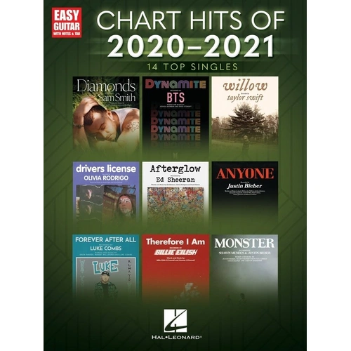 Chart Hits of 2020-2021 Easy Guitar Notes & TAB Songbook