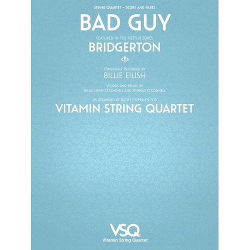 Bad Guy - Vitamin String Quartet from Bridgerton for Cello and Viola, 8 Pages, Hal Leonard