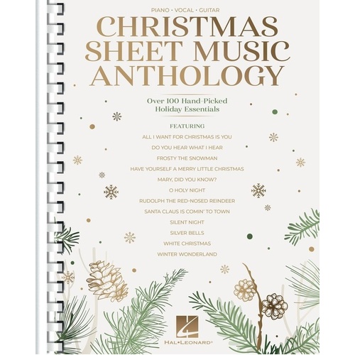 Christmas Sheet Music Anthology for Guitar and Piano, 352 Pages, Includes Holiday Standards and Popular Songs, Comb-Bound, Embossed Cover