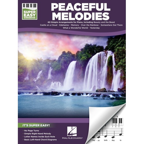 Peaceful Melodies Super Easy Piano Songbook - 60 Calming Tunes for Keyboard/Piano