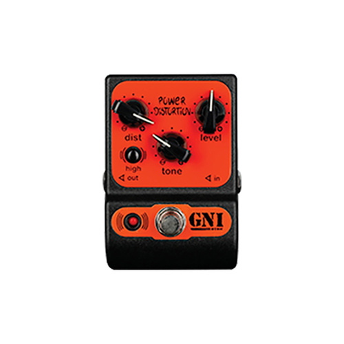 GNI Guitar Pedal - Power Distortion with True Bypass and Adjustable Tone, Level, and Distortion Controls