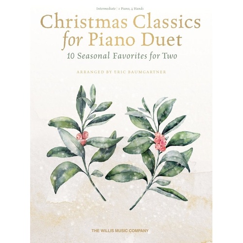 Christmas Classics for Piano Duet by Willis Music, 48 Pages, Includes Ave Maria, Silent Night, We Three Kings, and more.