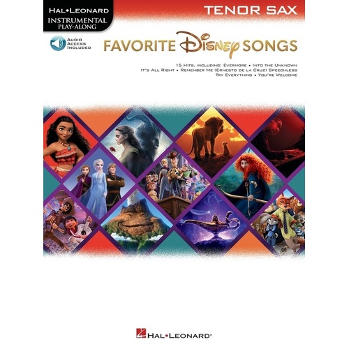 Favorite Disney Songs for Tenor Saxophone Book with Online Audio Access