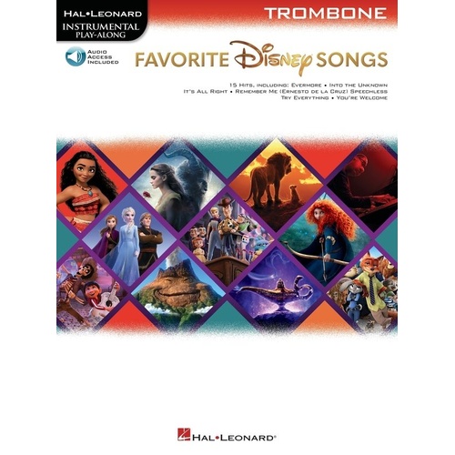 Favorite Disney Songs for Trombone Book with Online Audio Access