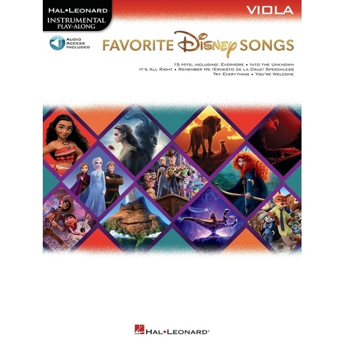 Favorite Disney Songs for Viola Book with Online Audio Access