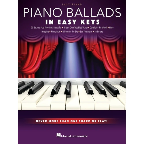 Piano Ballads - In Easy Keys Songbook for Easy Piano with Lyrics, 25 Songs, Hal Leonard, 96 Pages