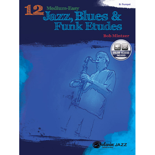 12 Medium Easy Jazz Blues & Funk Etudes for Trumpet Book/CD