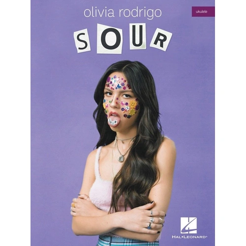 Olivia Rodrigo - Sour Ukulele Songbook by Hal Leonard, 56 Pages, GCEA Tuning, 11 Songs Including Drivers License and Good 4 U