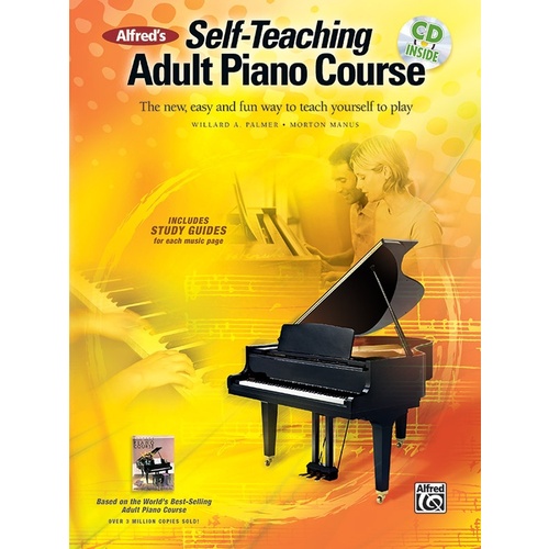 Alfred's Self-Teaching Adult Piano Course Book and Online Audio Video