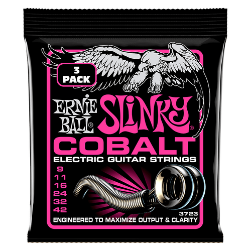 Ernie Ball Super Slinky Cobalt Electric Guitar Strings 3-Pack 9-42