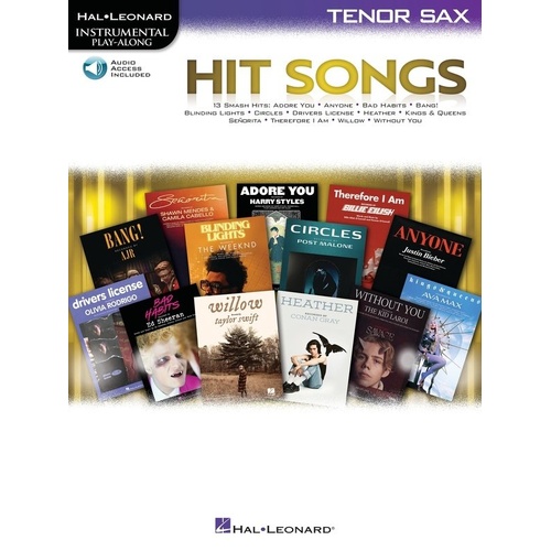 Hit Songs for Tenor Saxophone - Instrumental Play-Along Collection