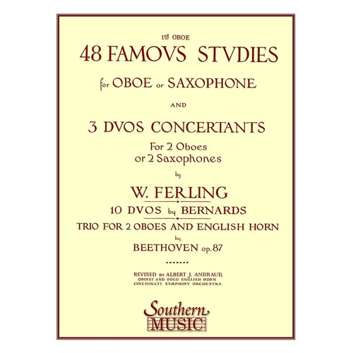 Famous Studies 48 for Oboe and Saxophone with Duos Concertants by Southern Music Co.