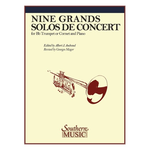 Andraud - Nine Grand Solos De Concert Trumpet/Piano (Softcover Book)