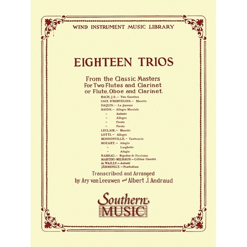 18 Trios From Classic Masters Flute/Ob/Clarinet (Pod) (Music Score/Parts)